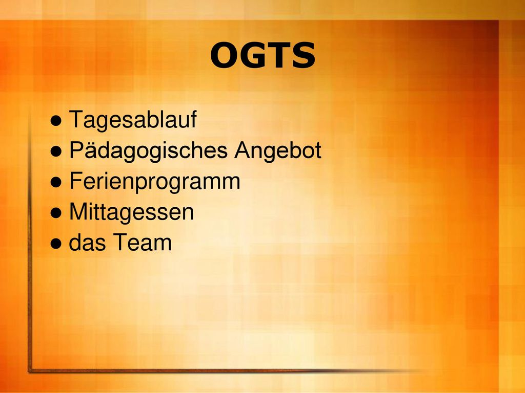 OGTS Tagesablauf Pädagogisches Angebot Ferienprogramm Mittagessen