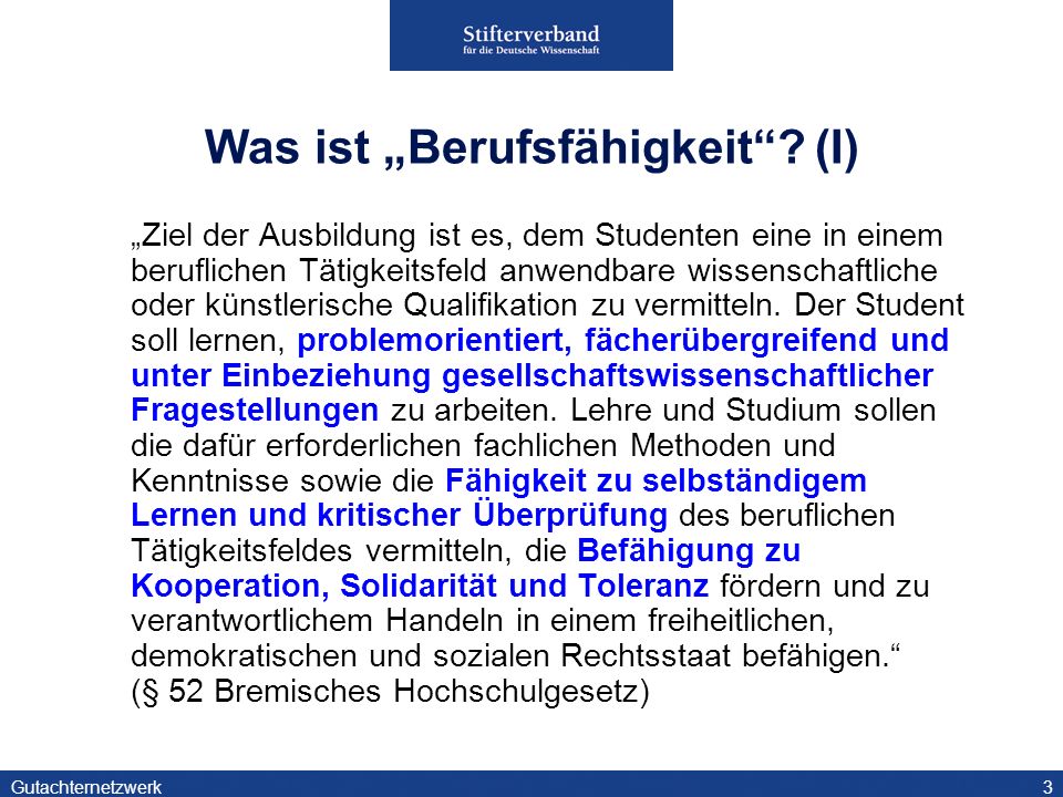 Was ist „Berufsfähigkeit (I)