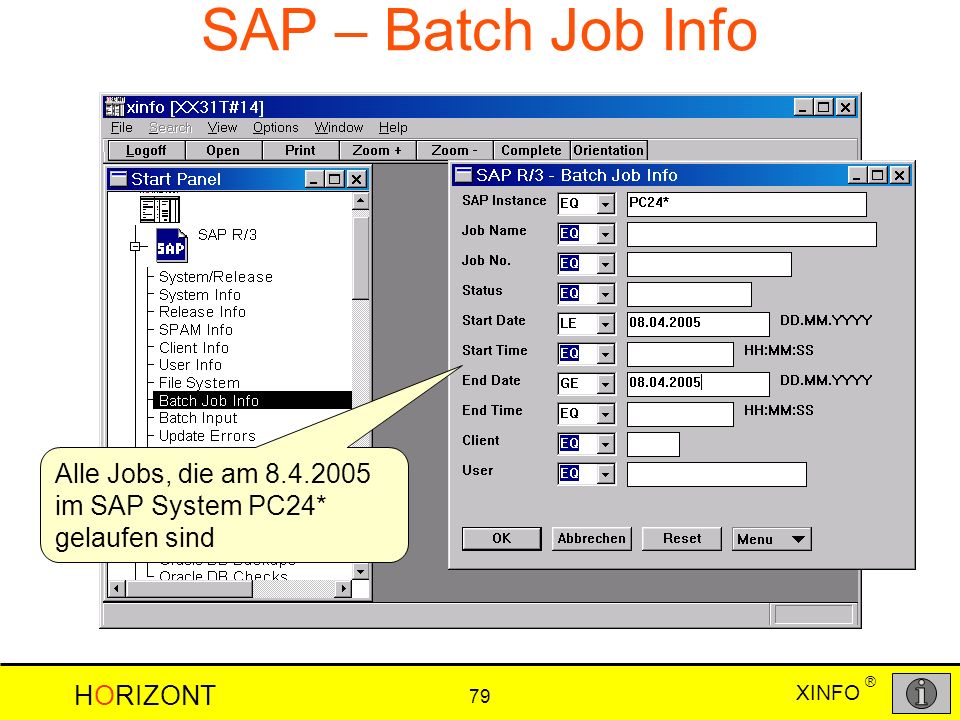 SAP – Batch Job Info Alle Jobs, die am im SAP System PC24* gelaufen sind
