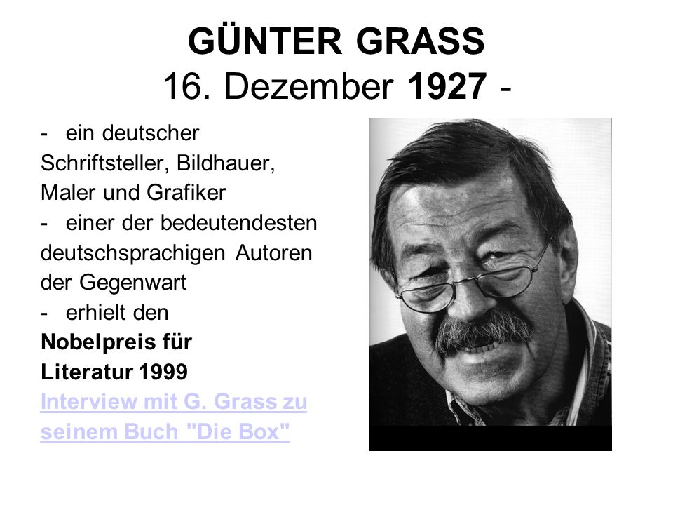 GÜNTER GRASS 16. Dezember
