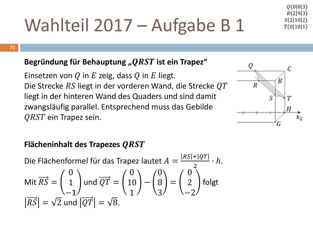 𝑄 𝑅 𝑆 𝑇 Wahlteil 2017 – Aufgabe B 1.