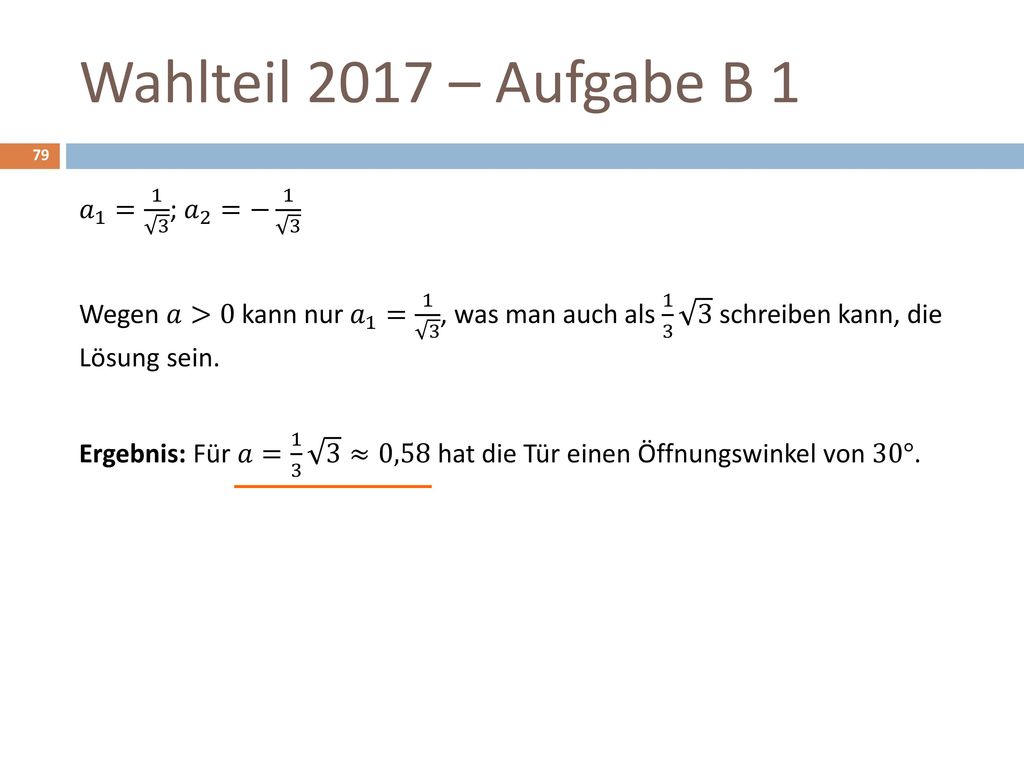 Wahlteil 2017 – Aufgabe B 1