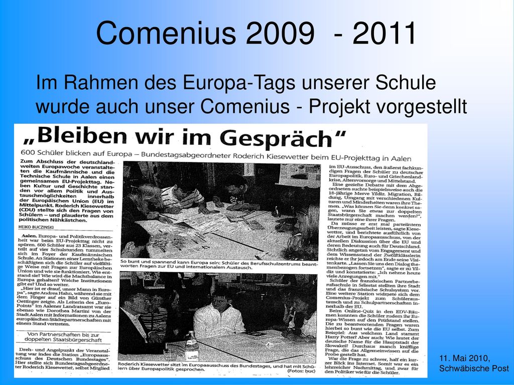Comenius Im Rahmen des Europa-Tags unserer Schule