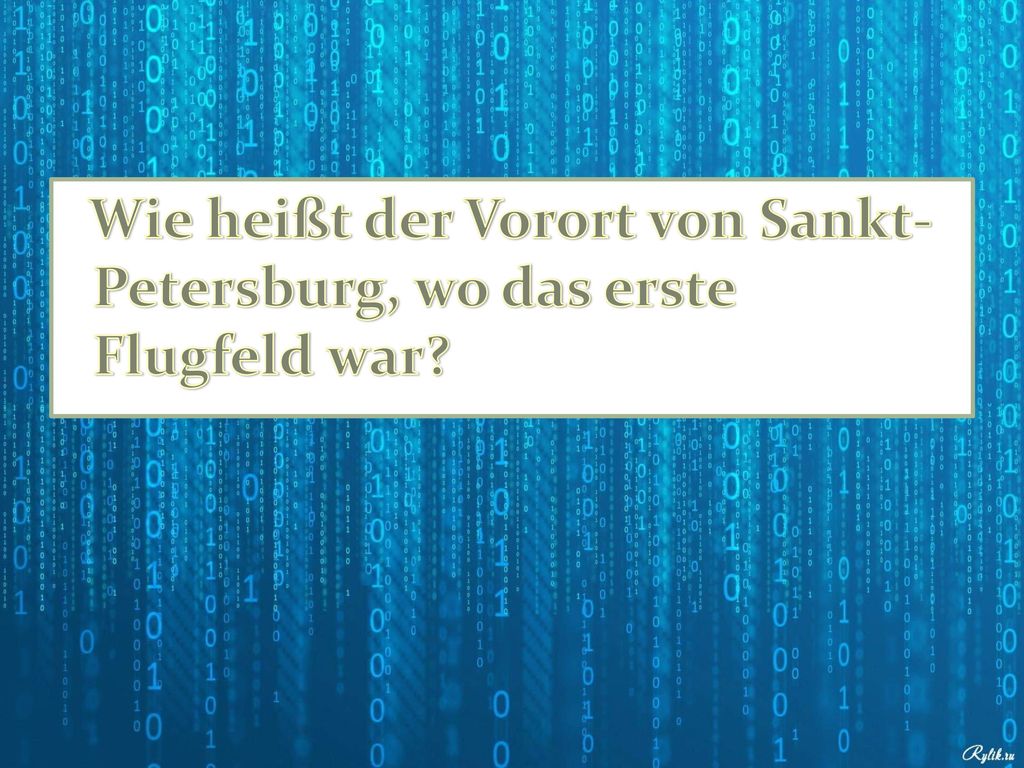 Wie heißt der Vorort von Sankt- Petersburg, wo das erste Flugfeld war