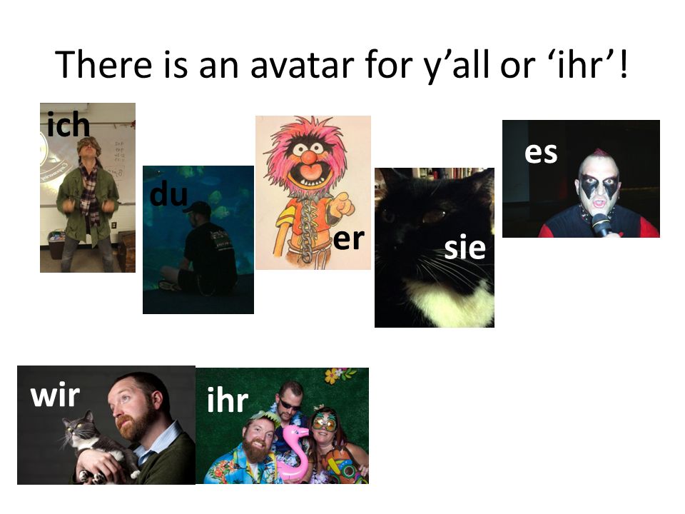 There is an avatar for y’all or ‘ihr’!
