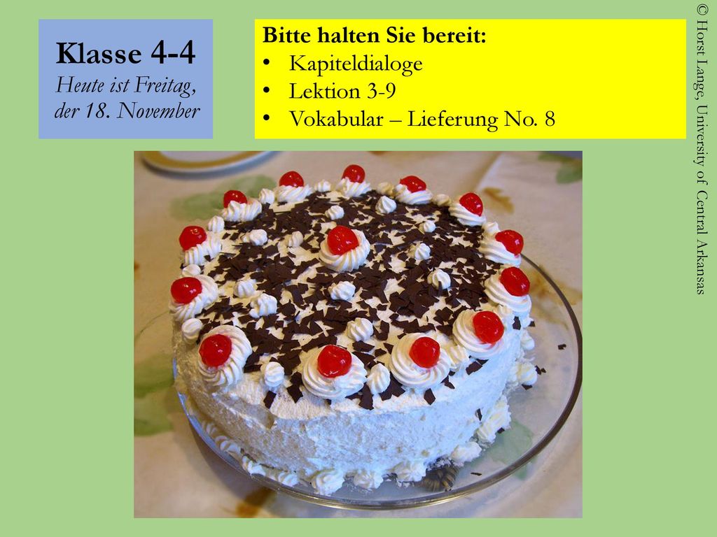 Klasse 4-4 Heute ist Freitag, der 18. November