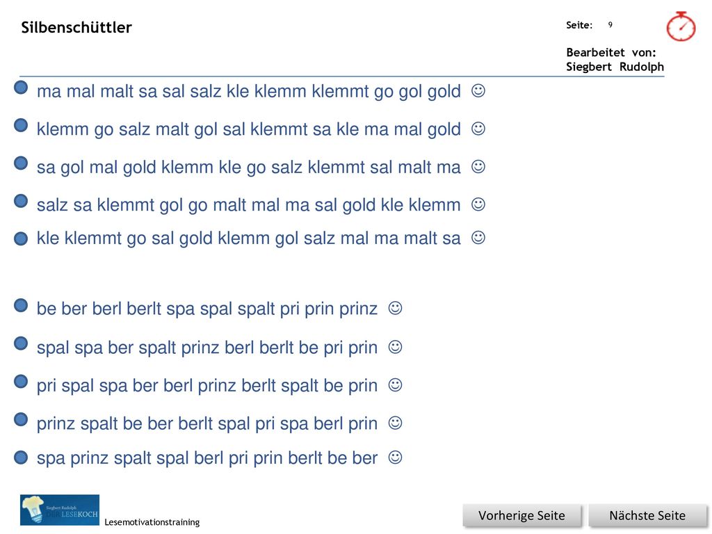 ma mal malt sa sal salz kle klemm klemmt go gol gold 