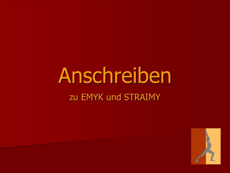 Anschreiben zu EMYK und STRAIMY