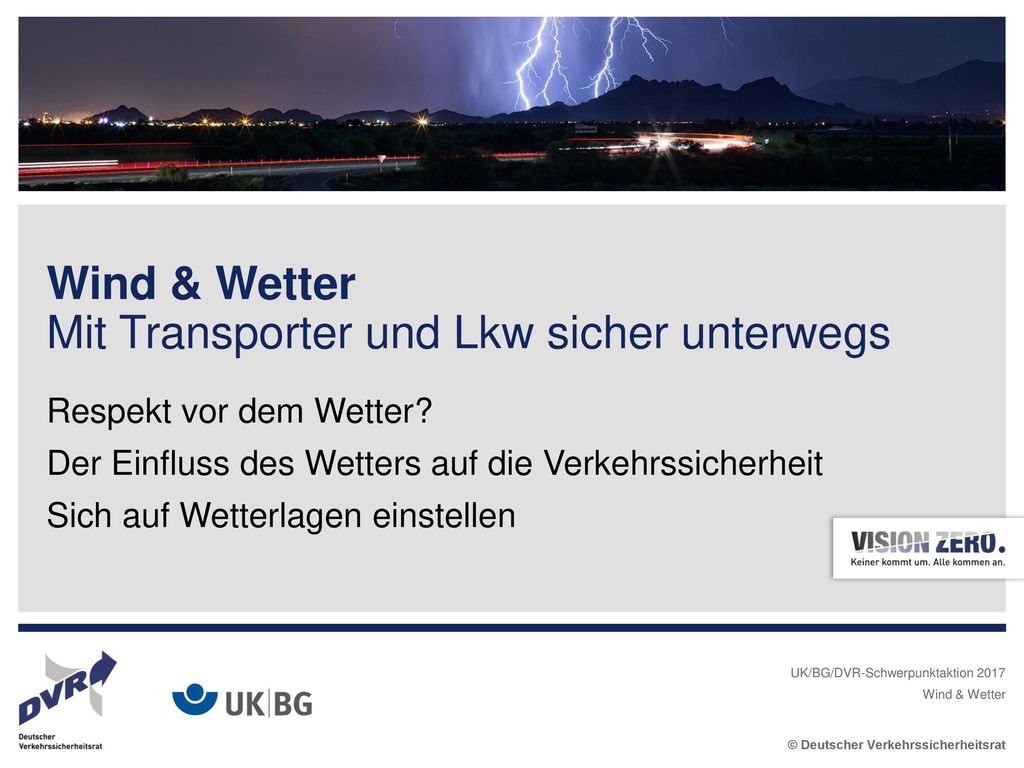 Wind & Wetter Mit Transporter und Lkw sicher unterwegs