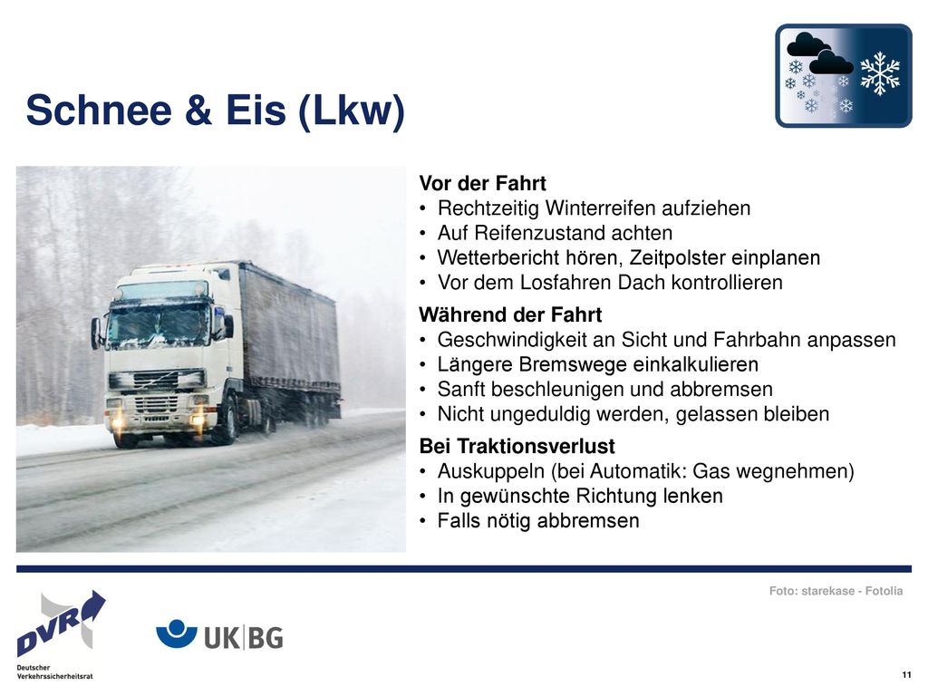 Schnee & Eis (Lkw) Vor der Fahrt Rechtzeitig Winterreifen aufziehen