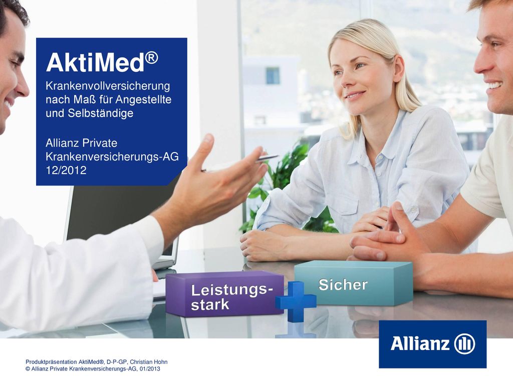 AktiMed® Krankenvollversicherung nach Maß für Angestellte und Selbständige. Allianz Private Krankenversicherungs-AG.
