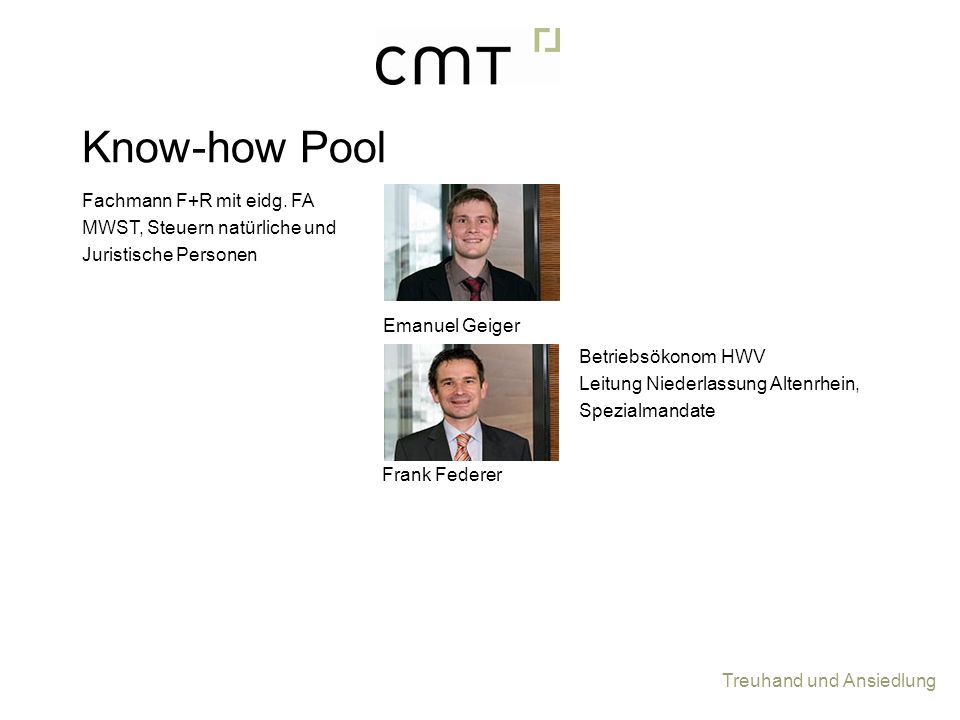 Know-how Pool Fachmann F+R mit eidg. FA MWST, Steuern natürliche und