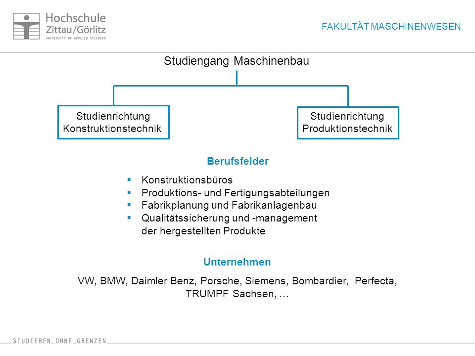 Studiengang Maschinenbau