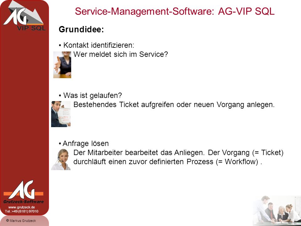 Grundidee: Kontakt identifizieren: Wer meldet sich im Service