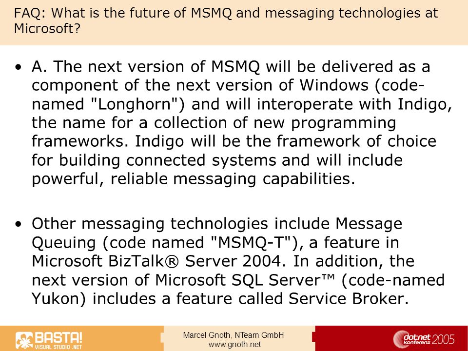 FAQ: What is the future of MSMQ and messaging technologies at Microsoft