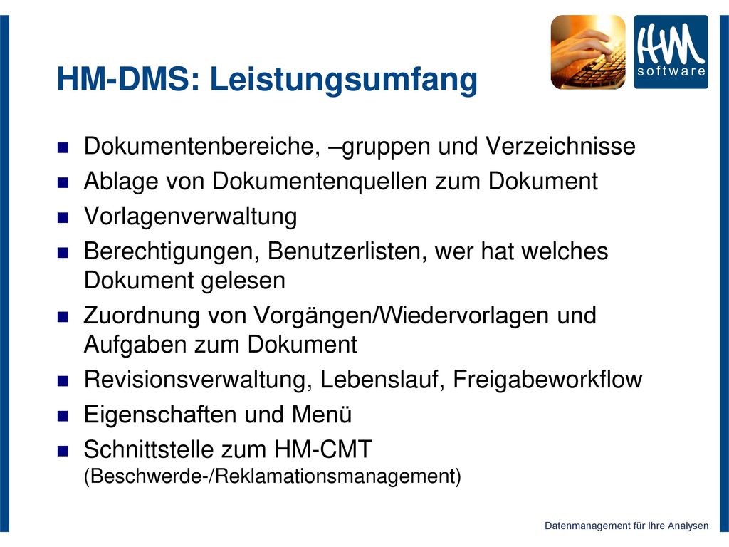 HM-DMS Dokumenten- managementsystem. - ppt herunterladen