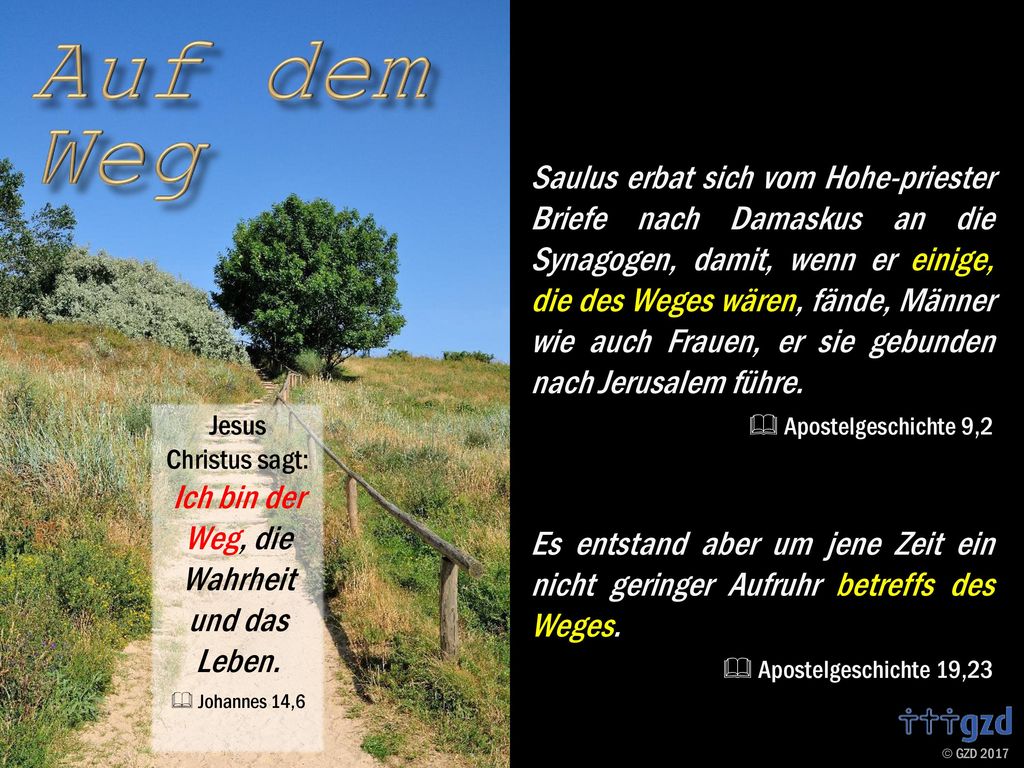 Jesus Christus sagt: Ich bin der Weg, die Wahrheit und das Leben.