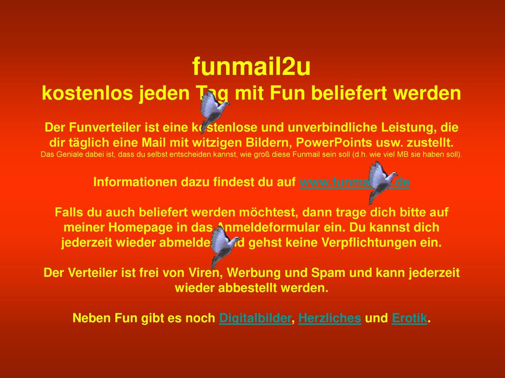 funmail2u kostenlos jeden Tag mit Fun beliefert werden