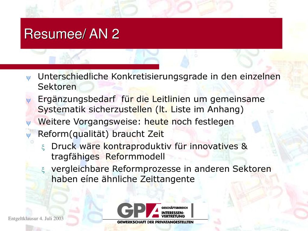 Resumee/ AN 2 Unterschiedliche Konkretisierungsgrade in den einzelnen Sektoren.