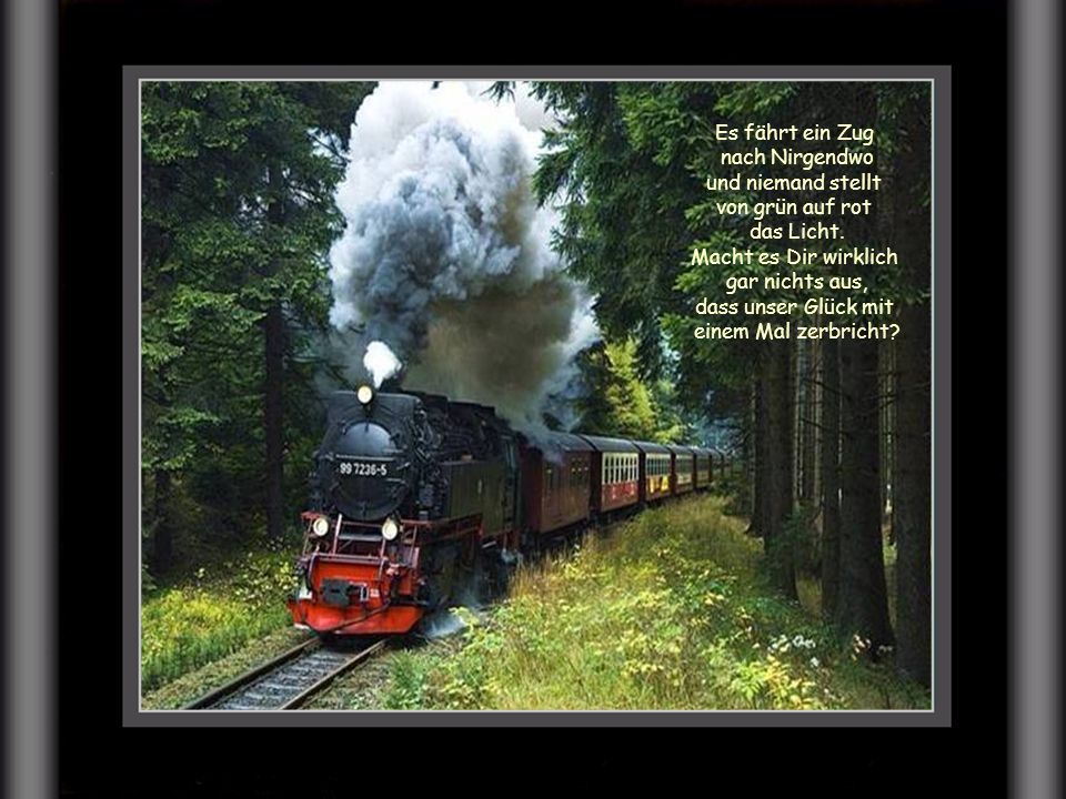 Es fährt ein Zug nach Nirgendwo. und niemand stellt. von grün auf rot. das Licht. Macht es Dir wirklich.