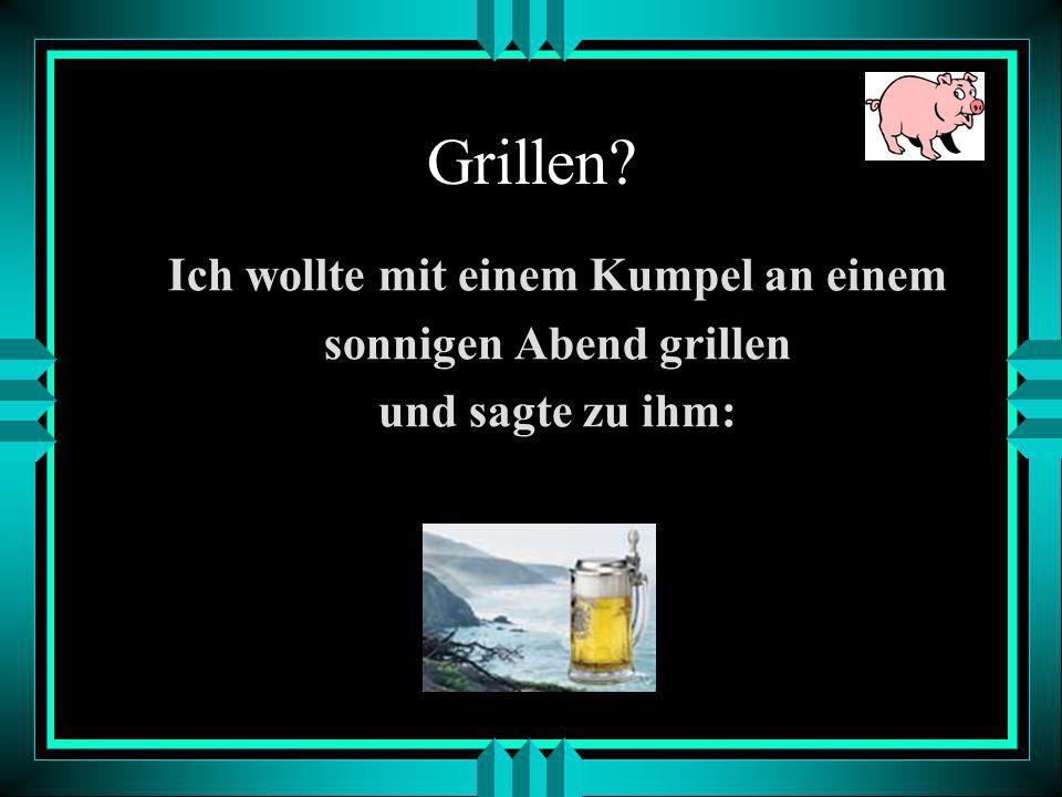 Ich wollte mit einem Kumpel an einem sonnigen Abend grillen
