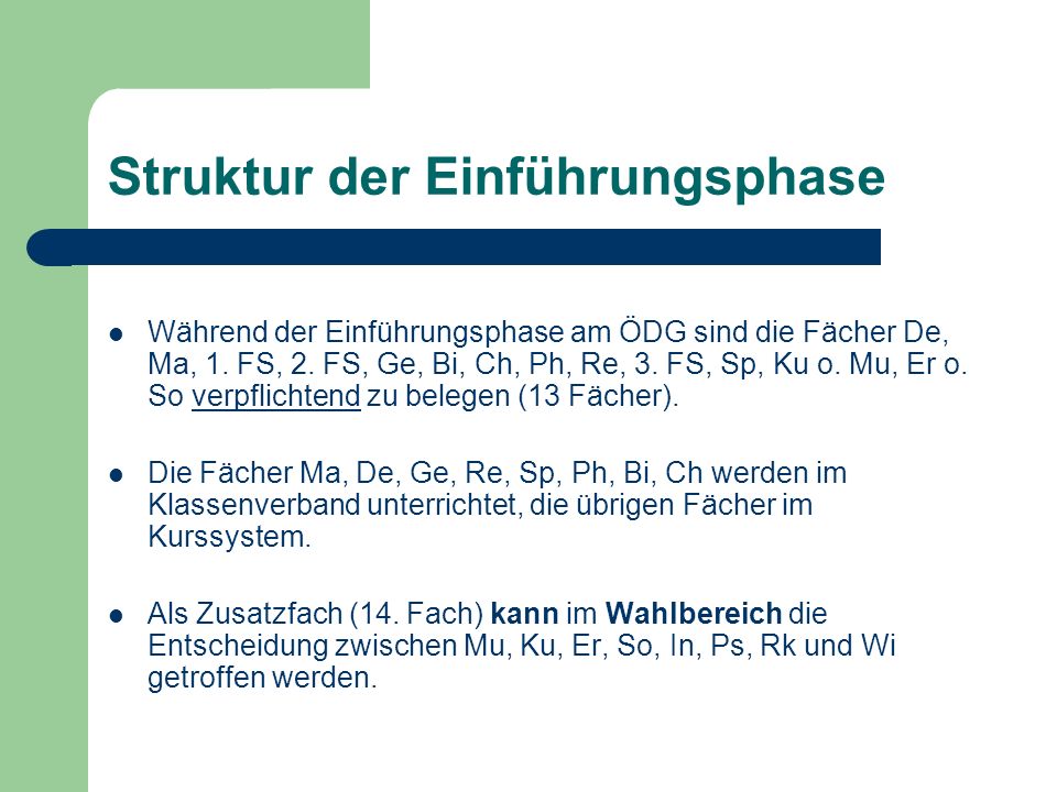Struktur der Einführungsphase