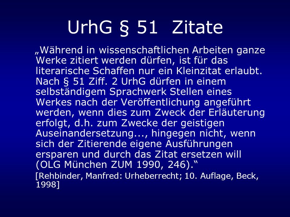 UrhG § 51 Zitate