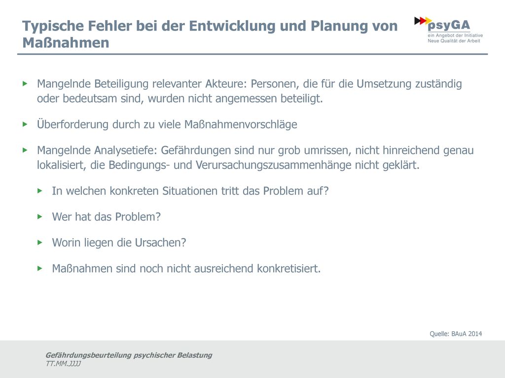 Typische Fehler bei der Entwicklung und Planung von Maßnahmen