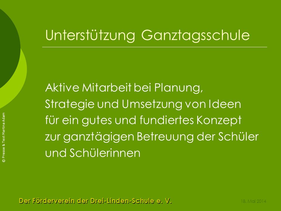Unterstützung Ganztagsschule