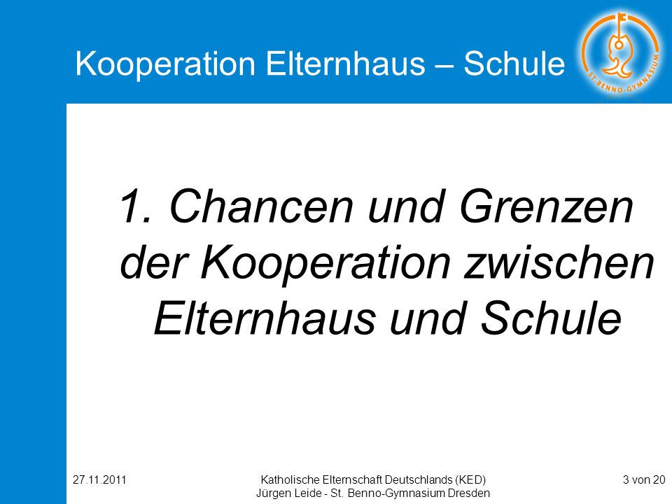 Kooperation Elternhaus – Schule