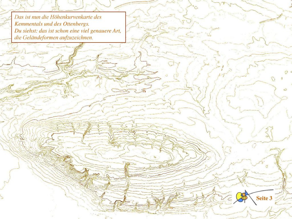 Das ist nun die Höhenkurvenkarte des Kemmentals und des Ottenbergs