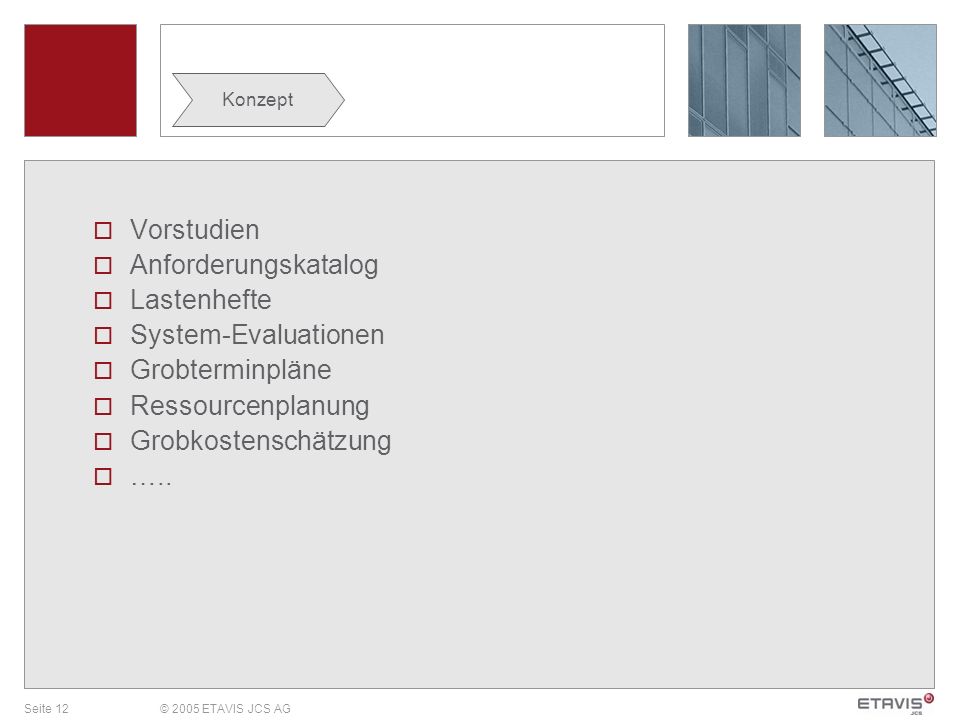 Vorstudien Anforderungskatalog Lastenhefte System-Evaluationen