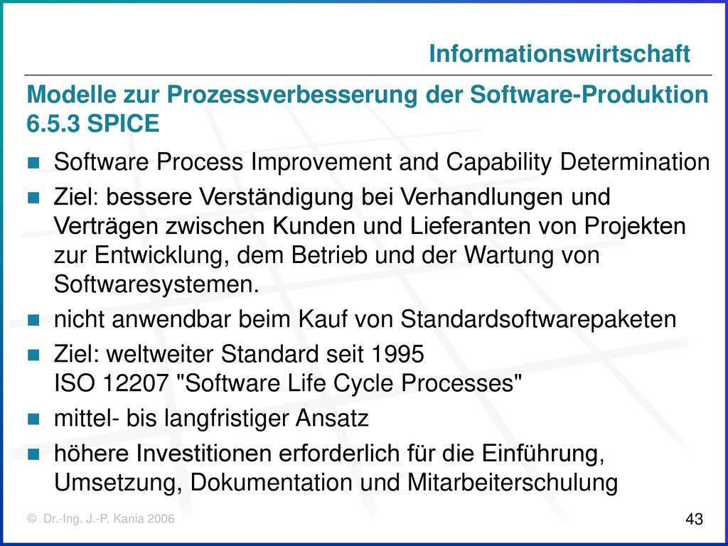 Modelle zur Prozessverbesserung der Software-Produktion SPICE