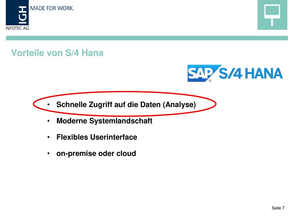 Vorteile von S/4 Hana Schnelle Zugriff auf die Daten (Analyse)
