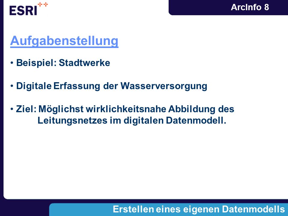 Aufgabenstellung Beispiel: Stadtwerke