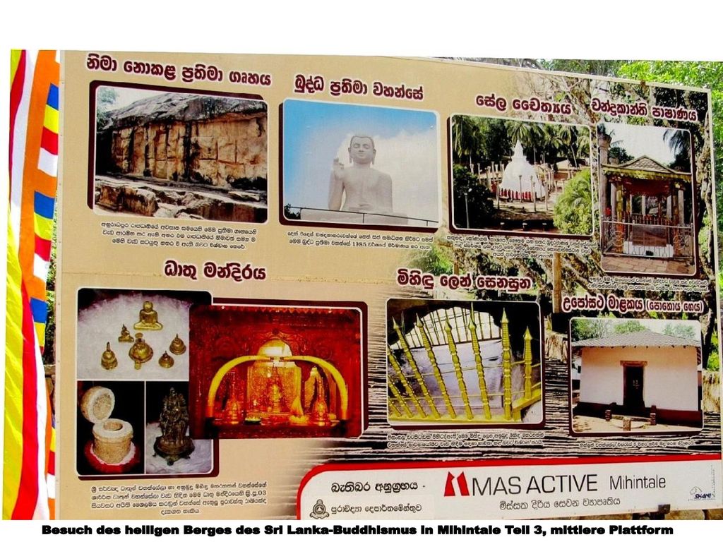 Besuch des heiligen Berges des Sri Lanka-Buddhismus in Mihintale Teil 3, mittlere Plattform