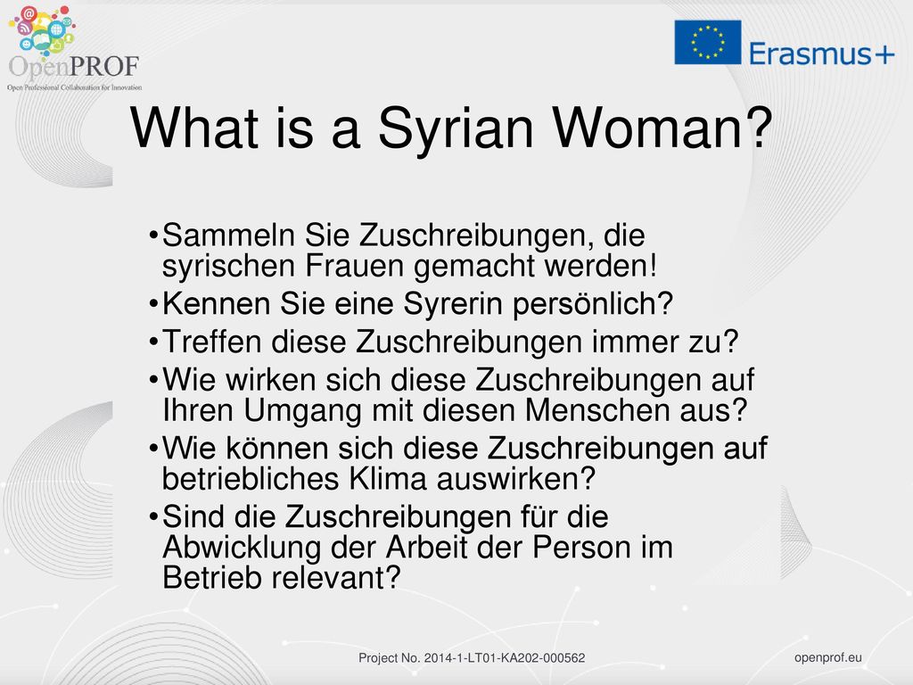 What is a Syrian Woman Sammeln Sie Zuschreibungen, die syrischen Frauen gemacht werden! Kennen Sie eine Syrerin persönlich
