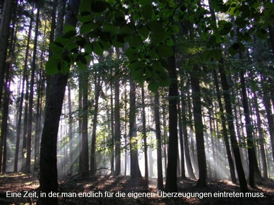 Eine Zeit, in der man endlich für die eigenen Überzeugungen eintreten muss.