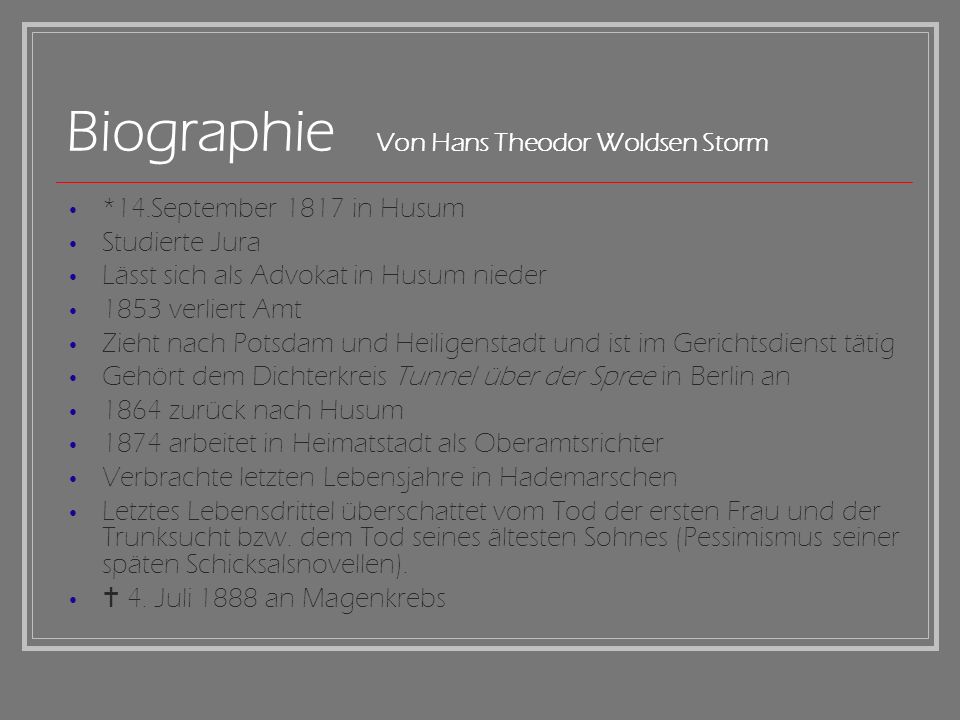 Biographie Von Hans Theodor Woldsen Storm