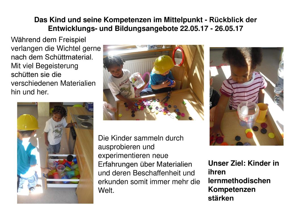 Das Kind und seine Kompetenzen im Mittelpunkt - Rückblick der Entwicklungs- und Bildungsangebote