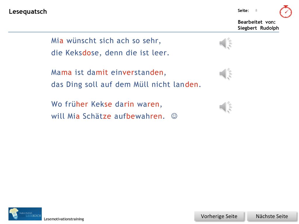 Mia wünscht sich ach so sehr, die Keksdose, denn die ist leer.
