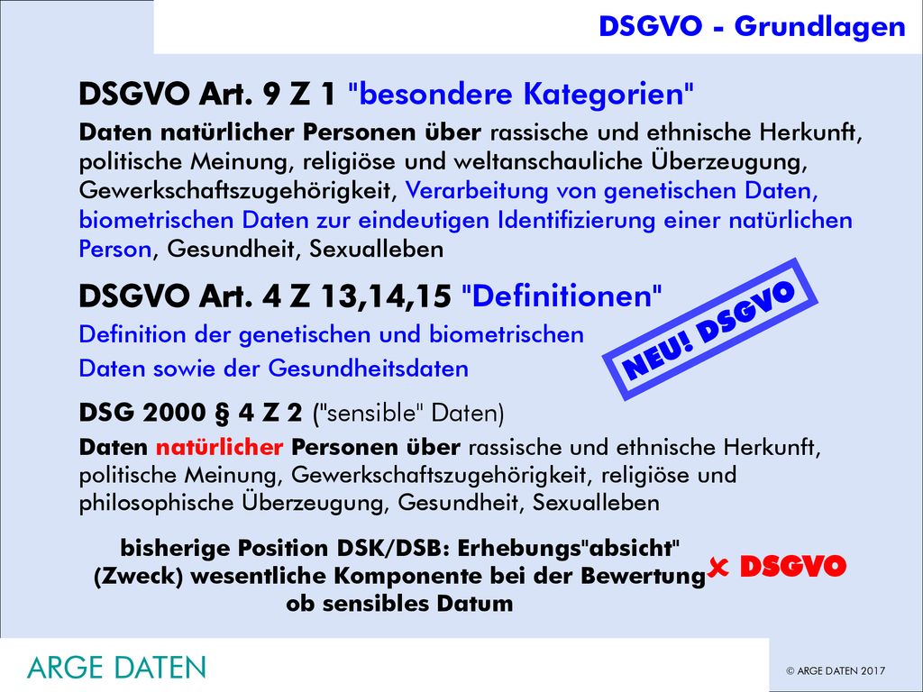  DSGVO Art. 9 Z 1 besondere Kategorien