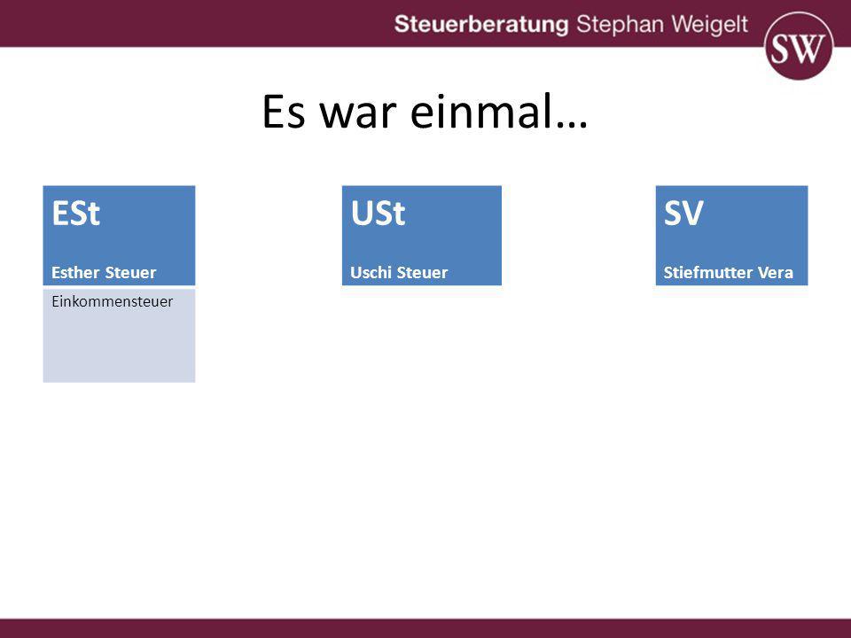 Es war einmal… ESt USt SV Esther Steuer Uschi Steuer Stiefmutter Vera