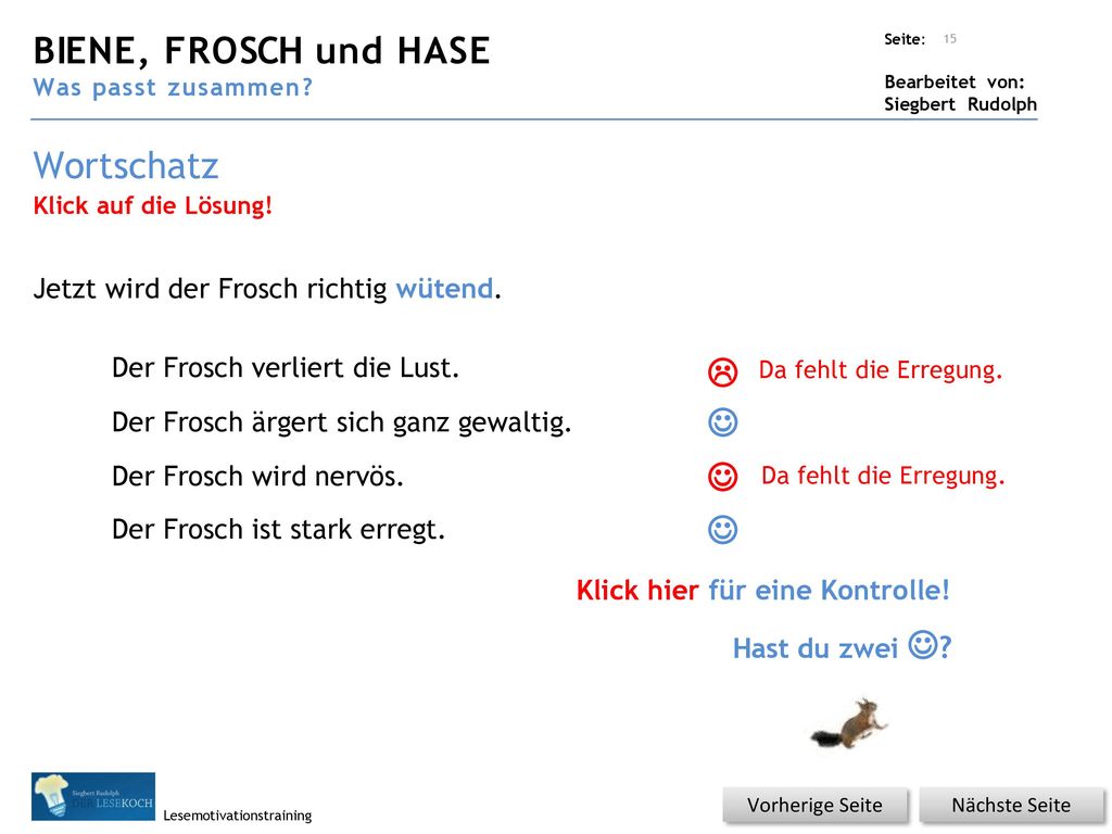 BIENE, FROSCH und HASE Wortschatz    