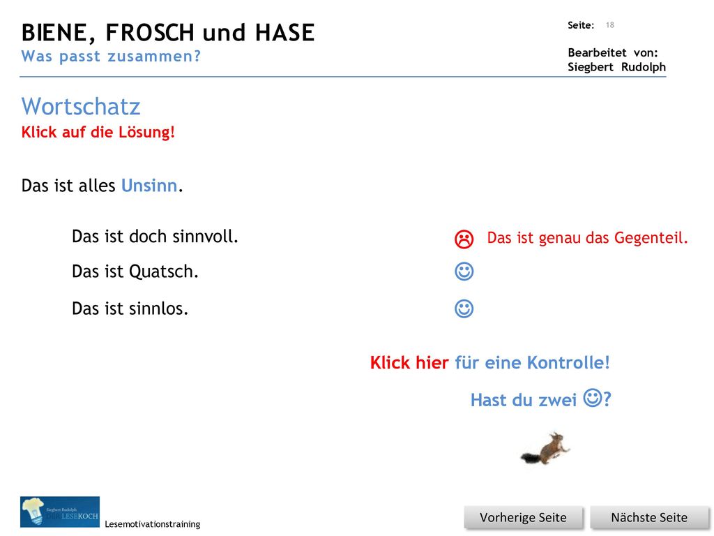 BIENE, FROSCH und HASE Wortschatz    Das ist alles Unsinn.