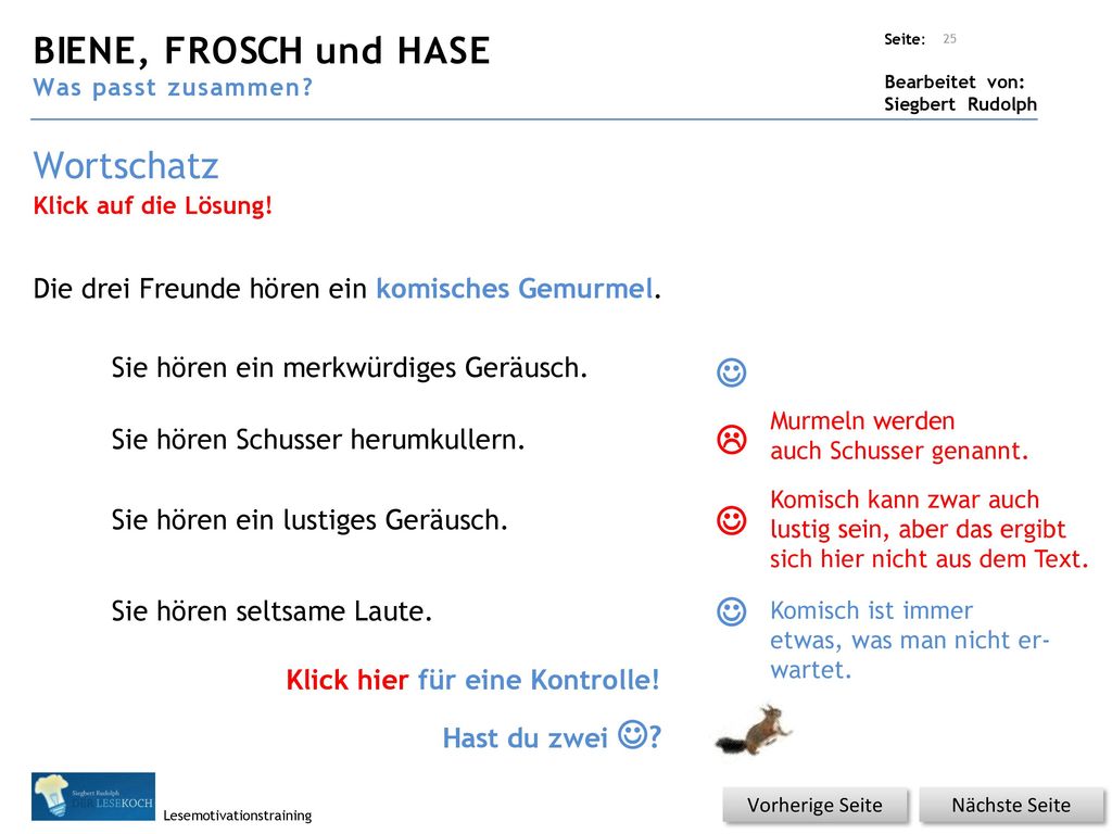 BIENE, FROSCH und HASE Wortschatz    