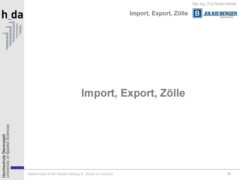 Import, Export, Zölle Import, Export, Zölle