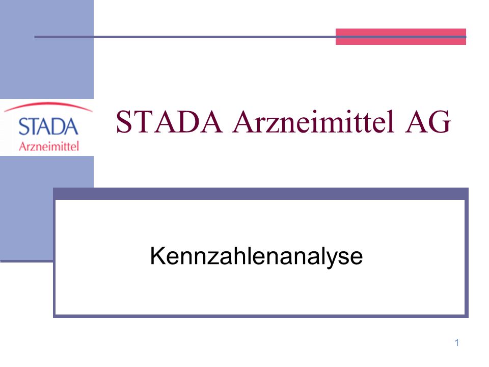 STADA Arzneimittel AG Kennzahlenanalyse