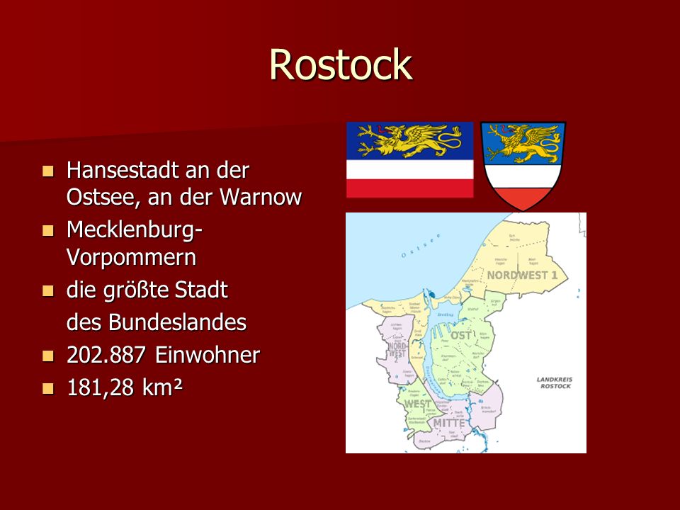 Rostock Hansestadt an der Ostsee, an der Warnow Mecklenburg-Vorpommern