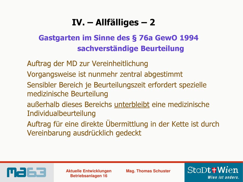 Gastgarten im Sinne des § 76a GewO 1994 sachverständige Beurteilung